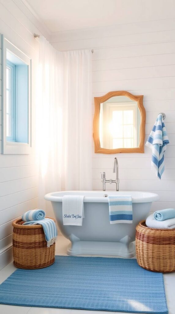 blue bathroom decor