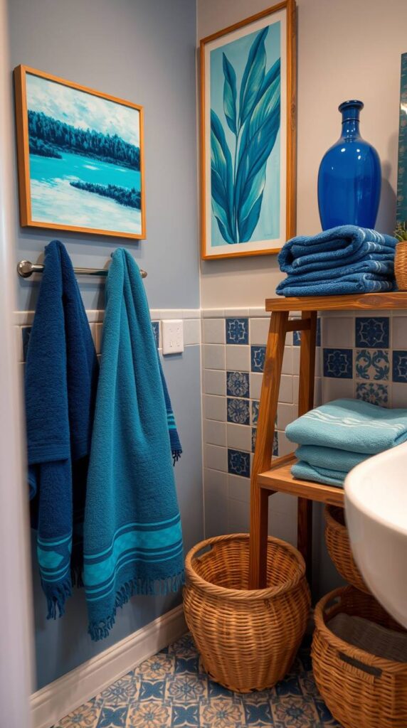 blue bathroom decor