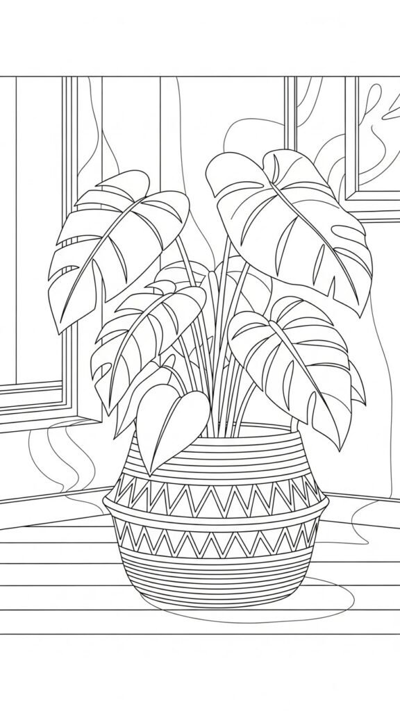 Houseplant Coloring Pages Printable