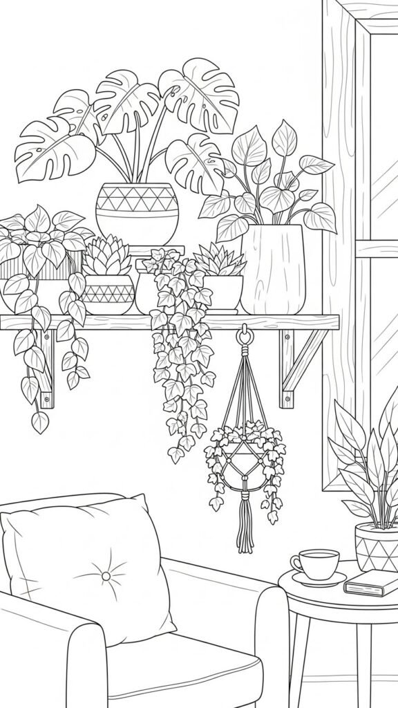 Houseplant Coloring Pages Printable