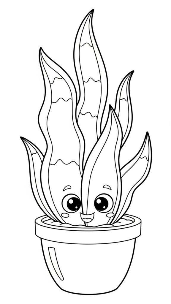 snake plant coloring page