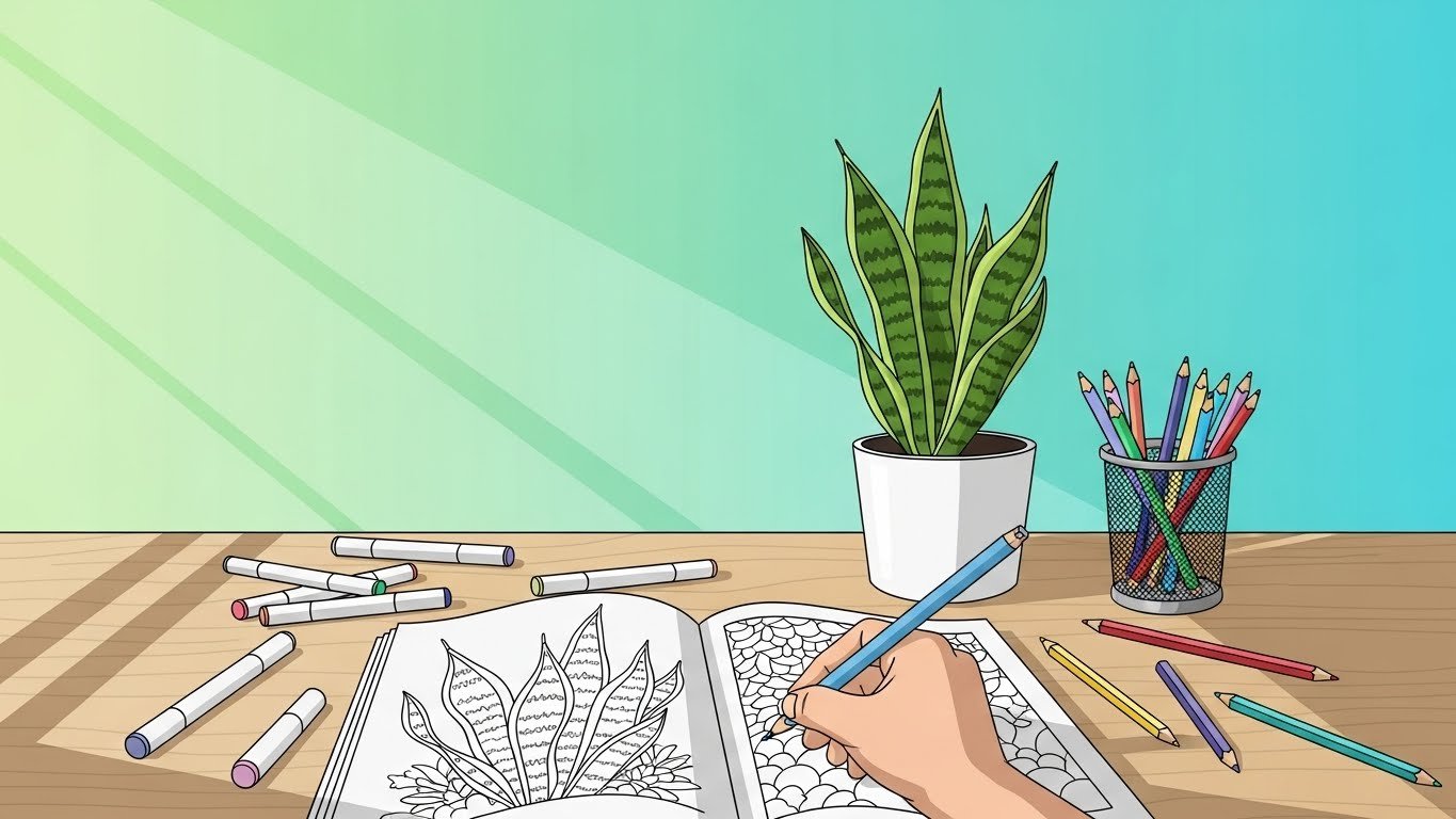snake plant coloring page